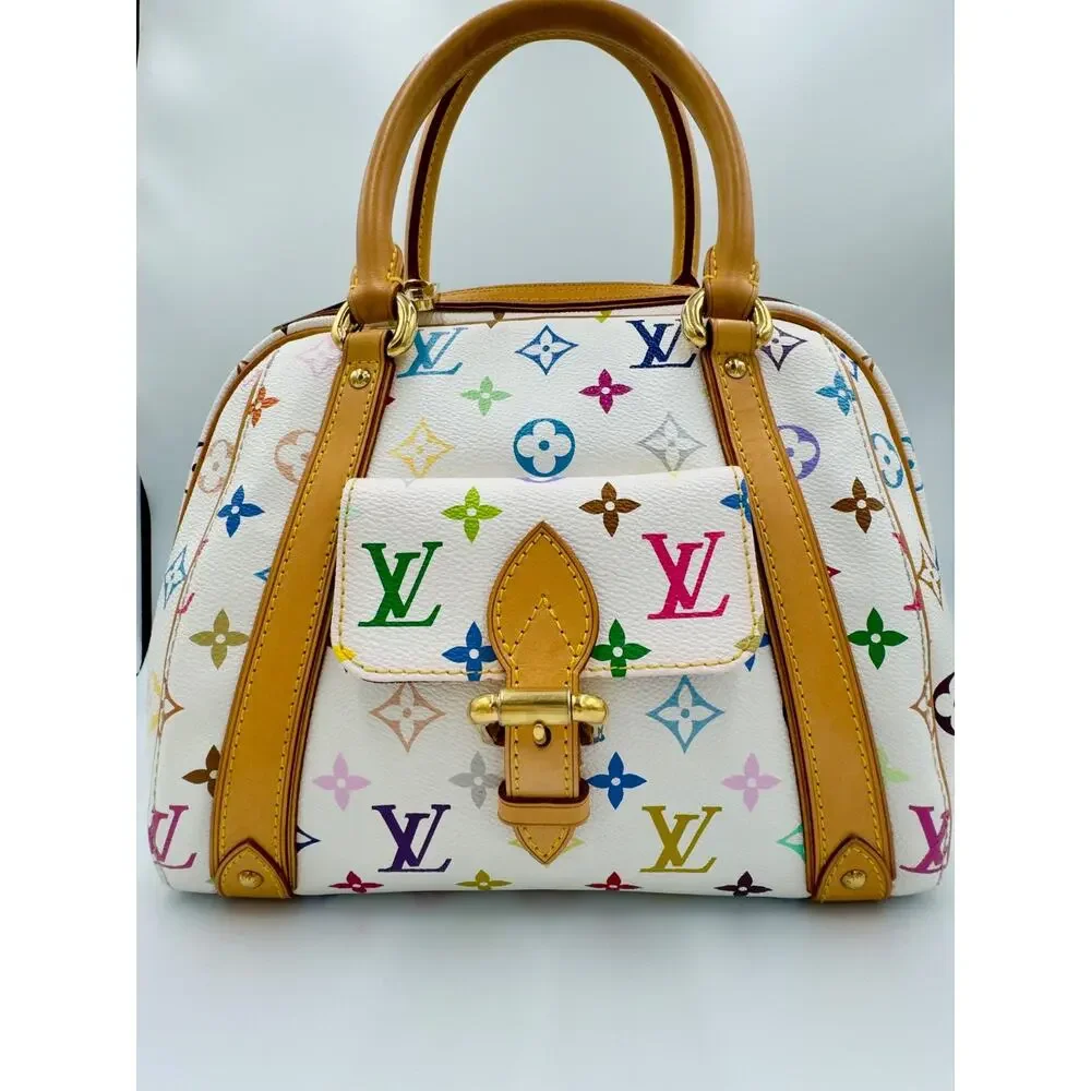 Louis Vuitton Multicolore Priscilla Bag Takashi Murakami White Monogram Handbag